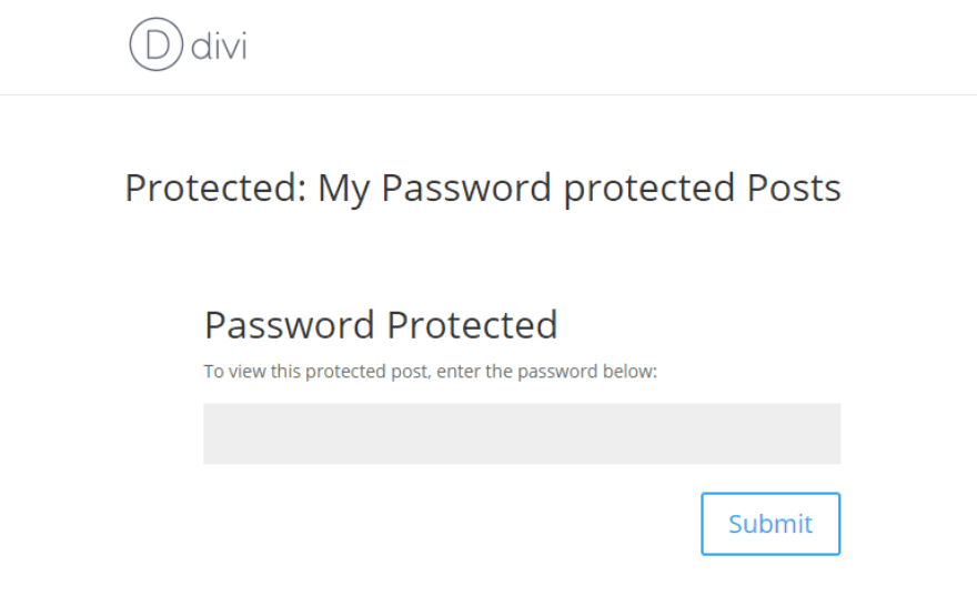 Divi passwortgeschützt