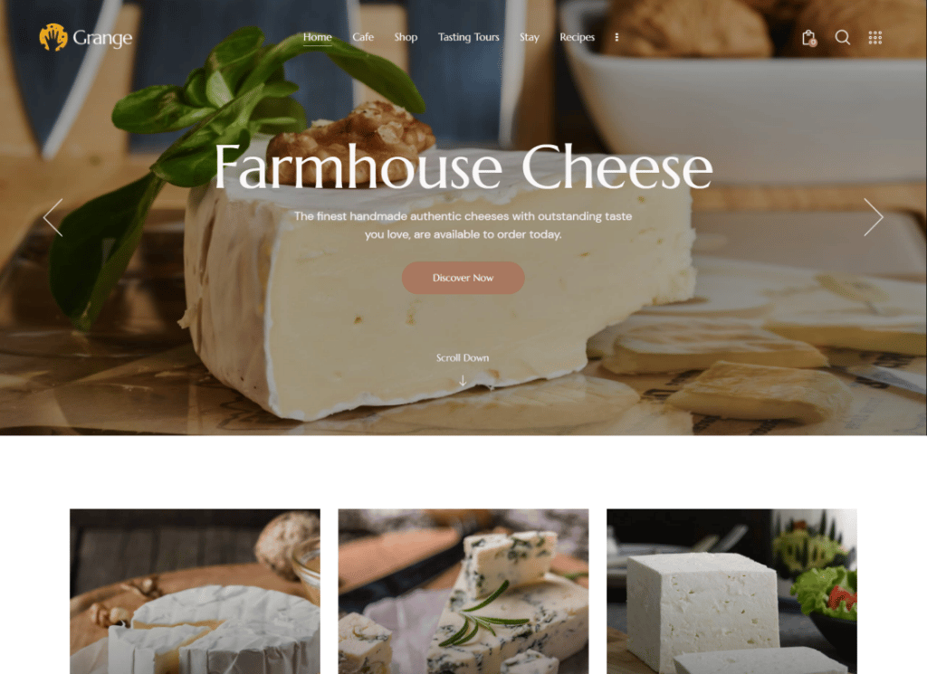 Grange | Farm, Basar & Lebensmittelmarkt WordPress Theme