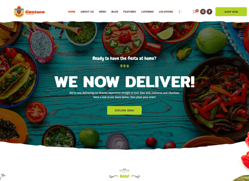 Gustavo | Mexican Grill, Bar & Restaurant Tema WordPress