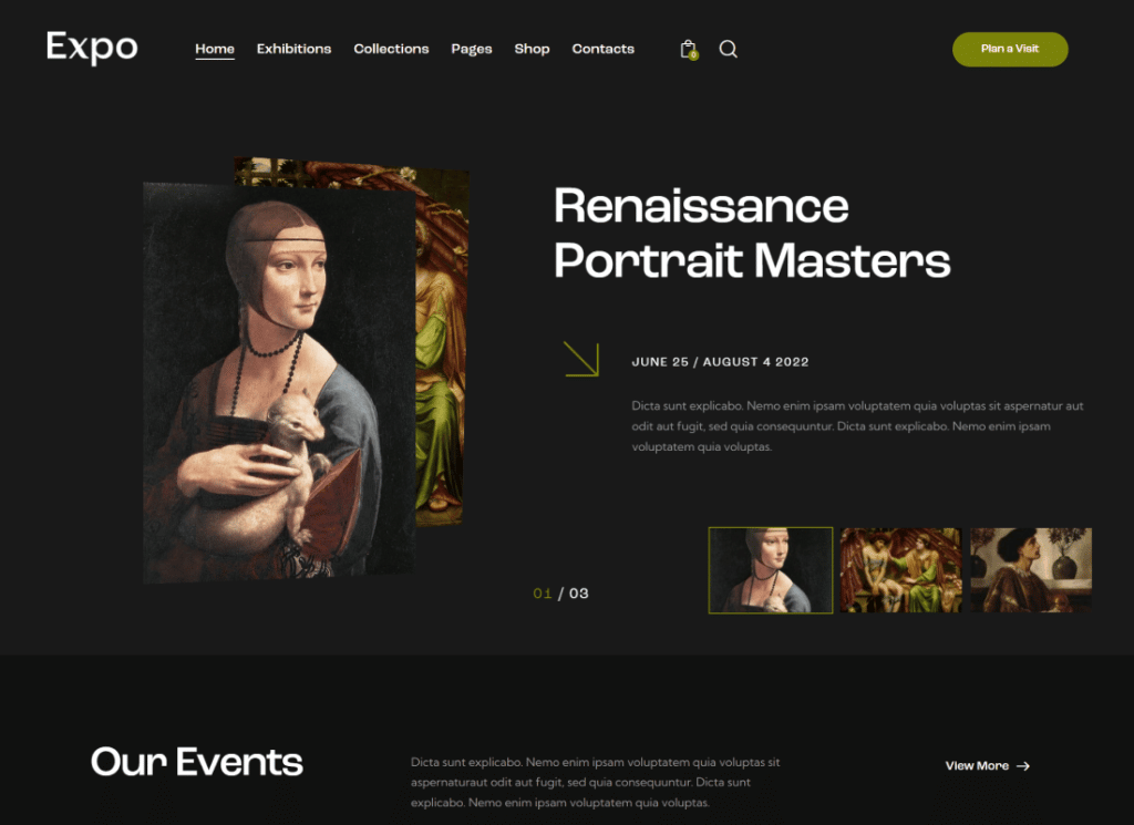 Messe | Moderne Kunst- und Fotografie-Galerie WordPress Theme