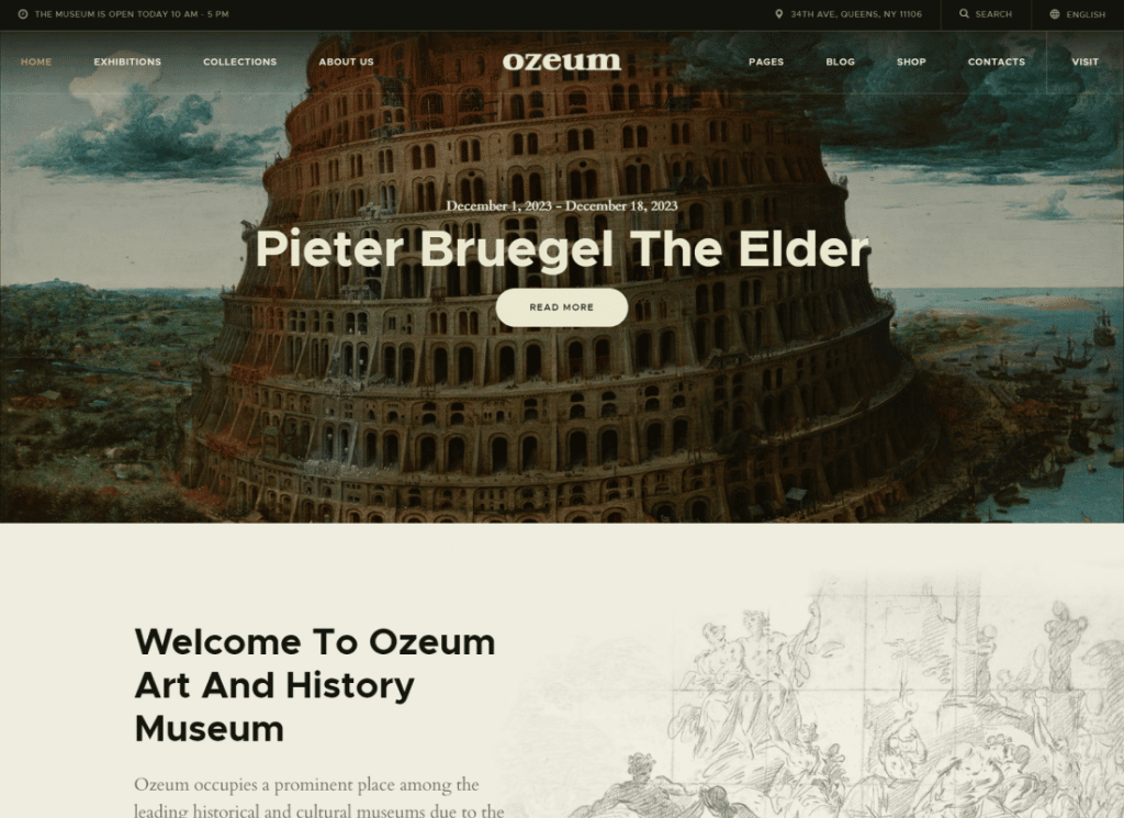 Ozeum | Galeria de Arte Moderna e Museu Online Criativo Tema WordPress +RTL