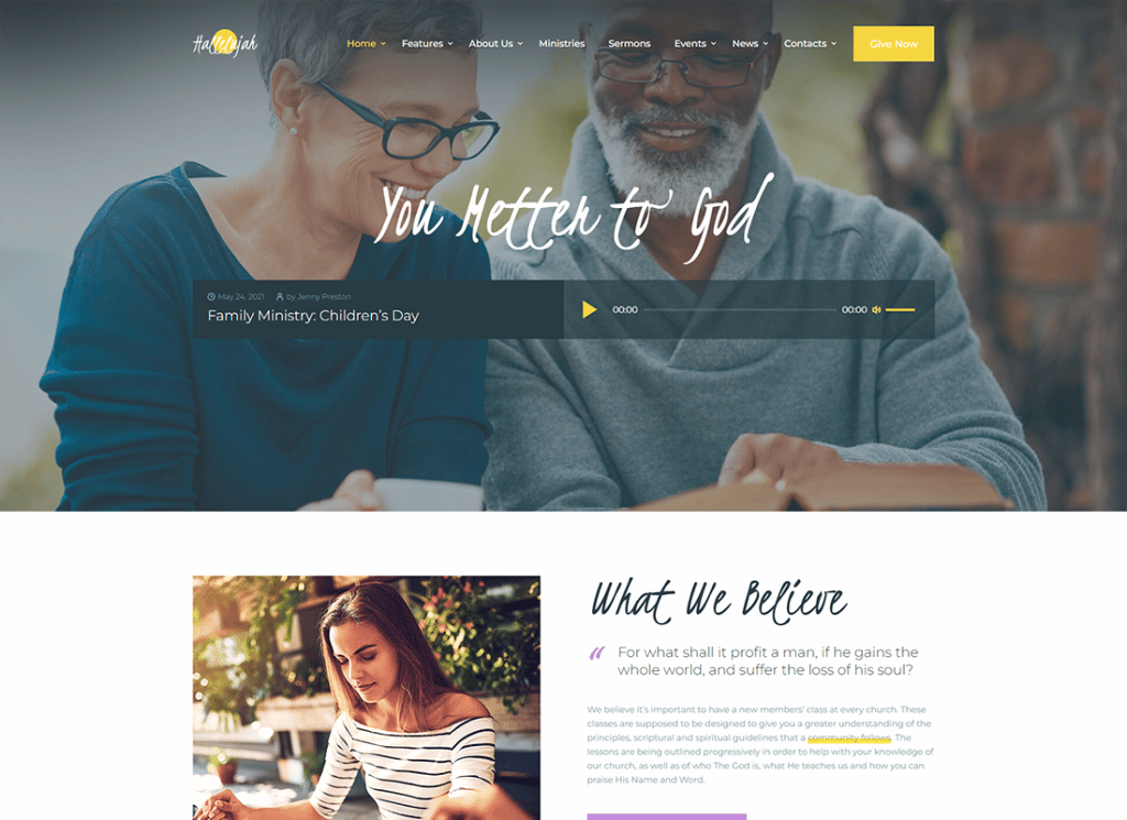 Hallelujah - Church & Religion Elementor WordPress テーマ