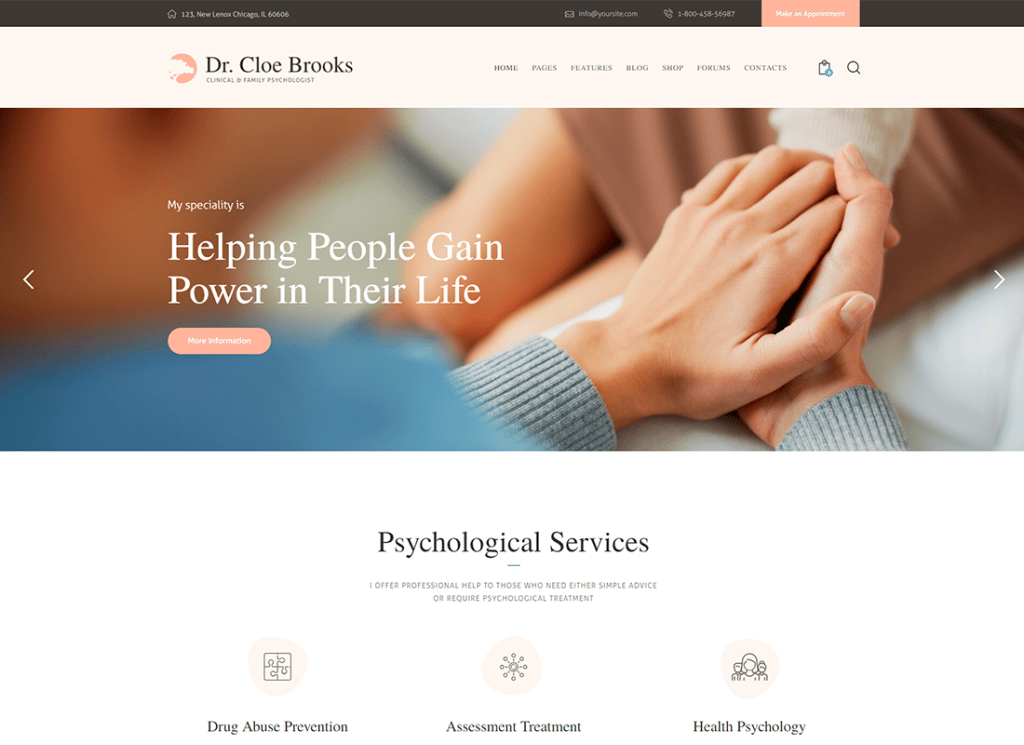 Cloe Brooks – WordPress-Theme für Psychologie, Beratung und Medizin