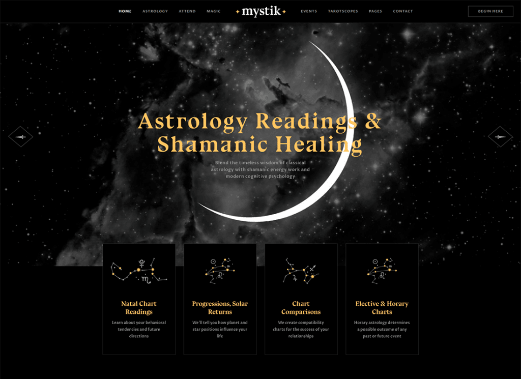 Mystik - Astrology & Esoteric Horoscope Fortune Telling WordPress 主題