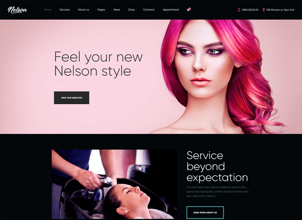 Nelson - Barbershop Hairdresser, Tattoo & Beauty Salon WordPress 主題