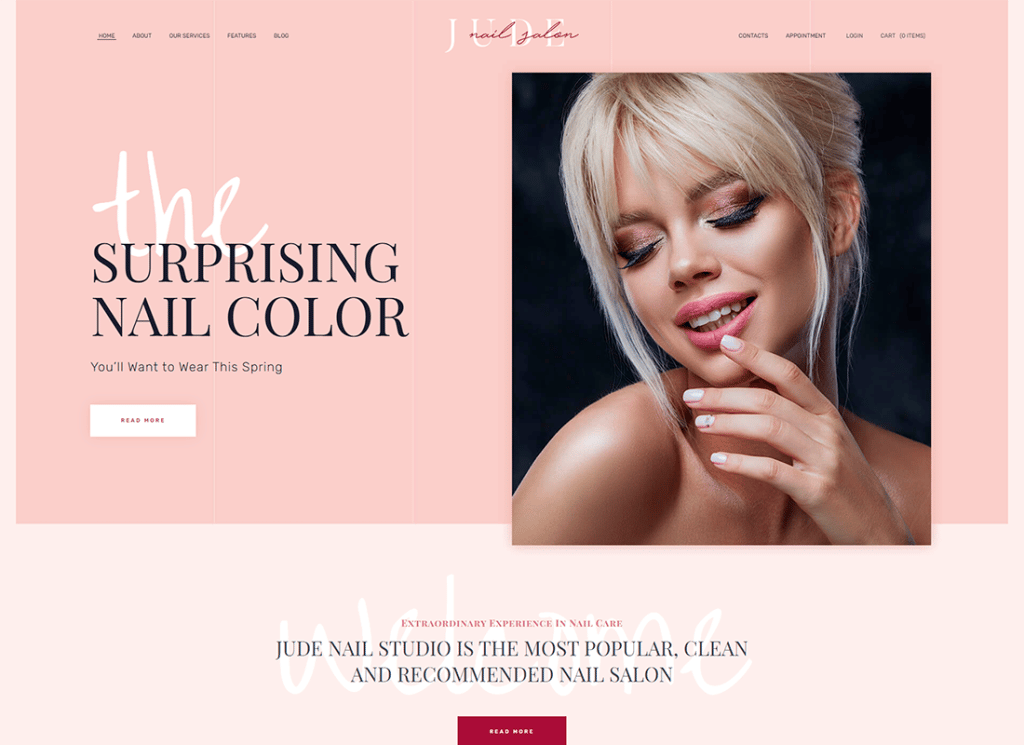 Jude - Tema WordPress per nail bar e salone di bellezza