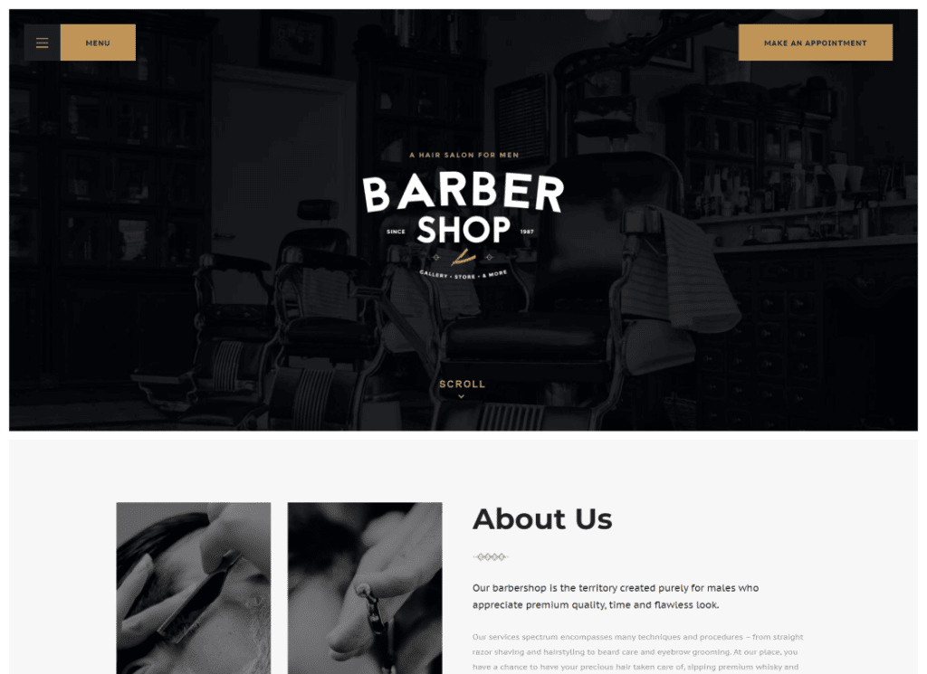 Salon - Tema de WordPress para barbería y estudio de tatuajes