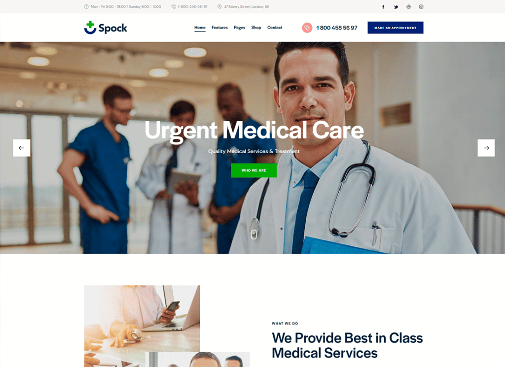 Spock - Medical Elementor Multi-Skin-WordPress-Theme