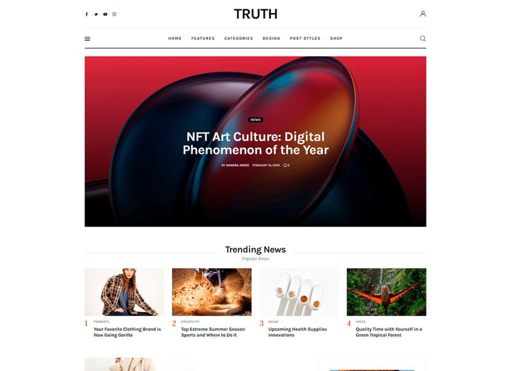 Truth - Tam Site Düzenleme (FSE) Blog WordPress Teması