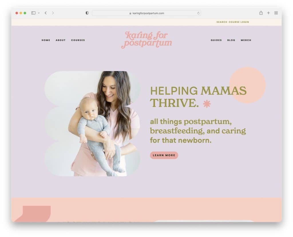 Karing per il sito web dell'insegnante postpartum