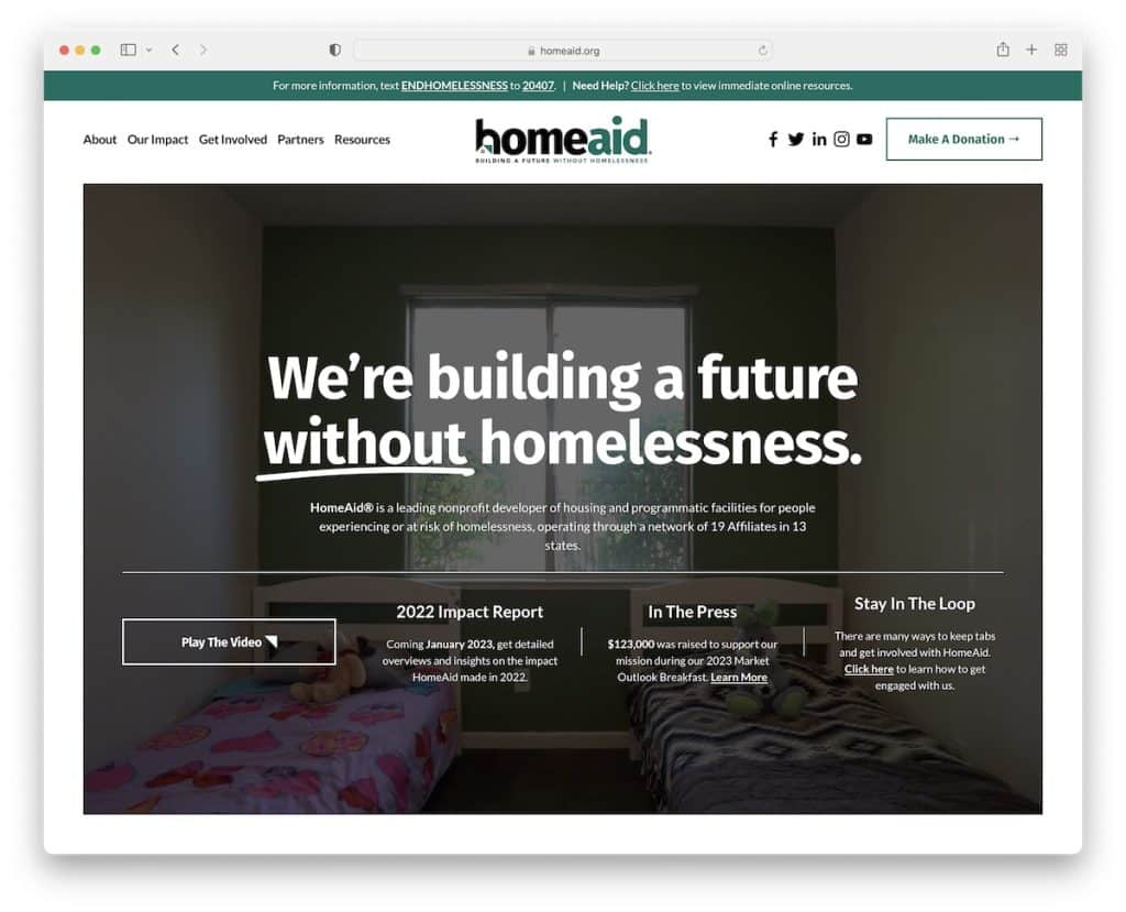 homeaid 非营利性网站