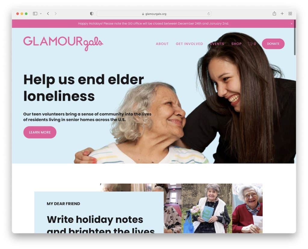 glamourgals kar amacı gütmeyen web sitesi