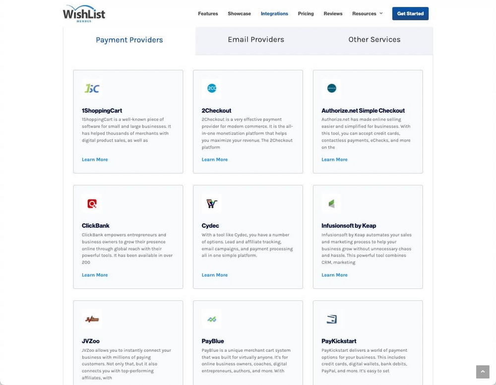 Поставщики платежей для членов WishList