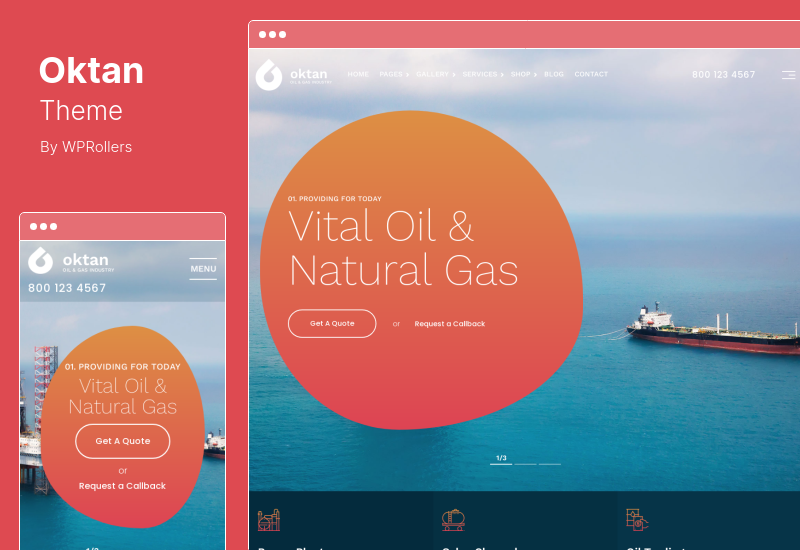 Tema Oktan - Tema WordPress Industri Minyak & Gas