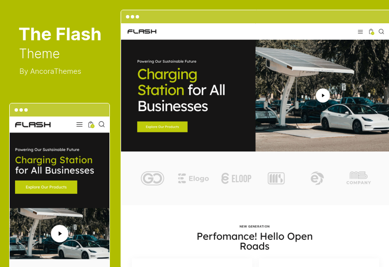 The Flash Theme - Fornecedor de carros elétricos e tema WordPress da estação de carregamento