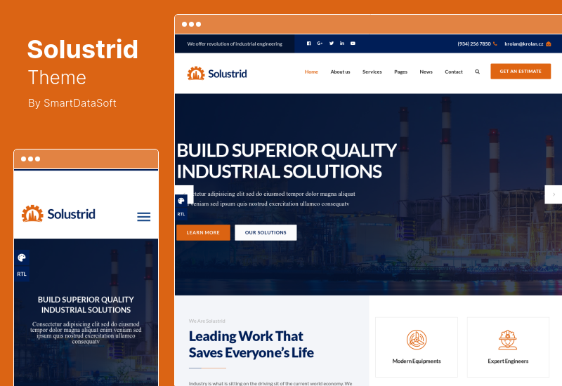 Tema Solustrid - Tema WordPress pentru fabrici și afaceri industriale