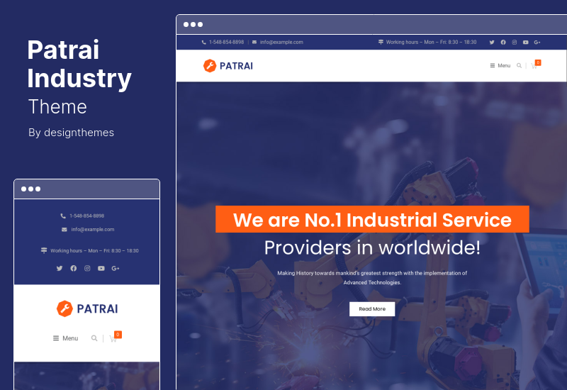 Tema Patrai Industry - Tema WordPress industriale