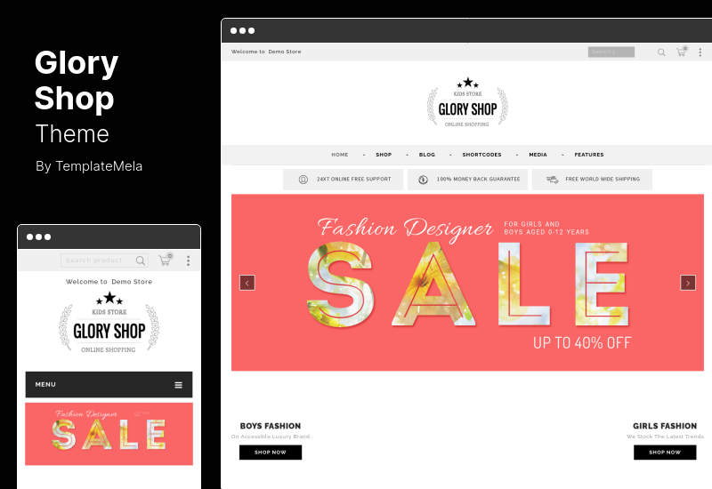 Motyw Glory Shop — uniwersalny motyw WooCommerce