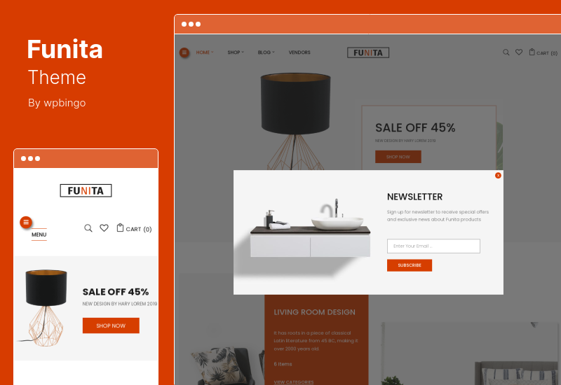 ธีม Funita - ธีมผู้ขายเฟอร์นิเจอร์ WooCommerce