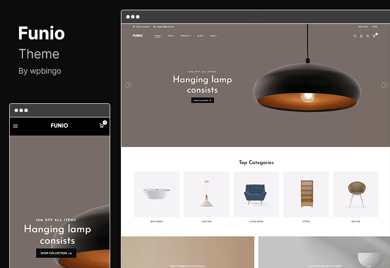 موضوع Funio - سمة WooCommerce WordPress للأثاث