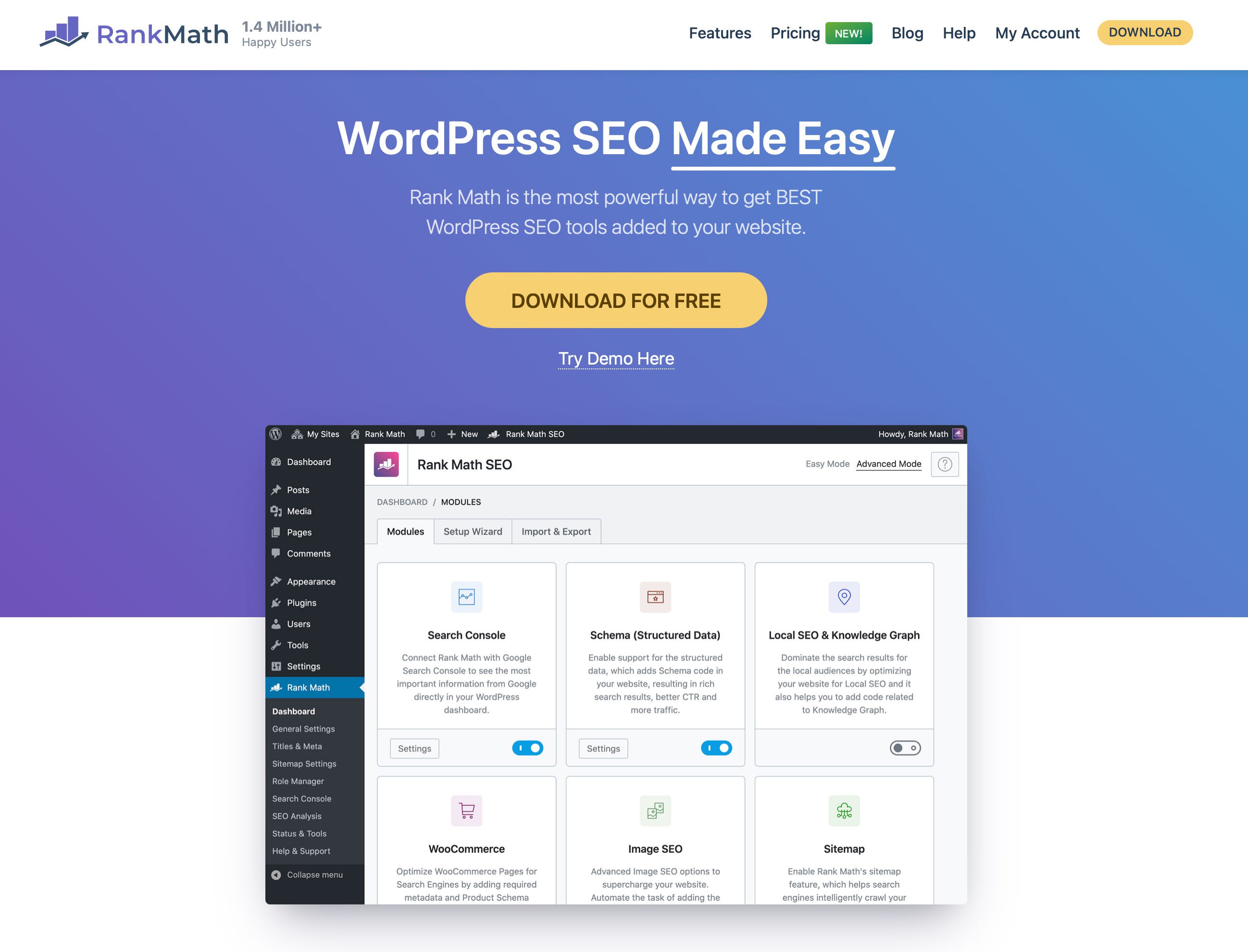 Plugin SEO RankMath untuk WordPress