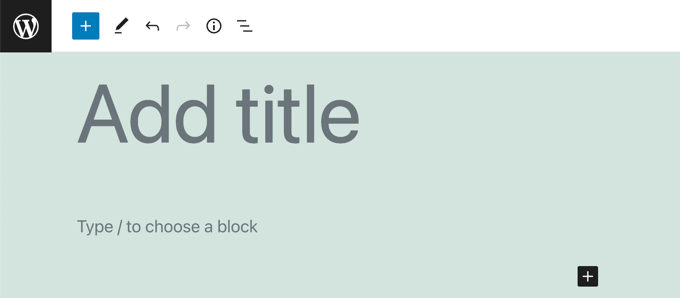 โพสต์ว่างใน WordPress Block Editor