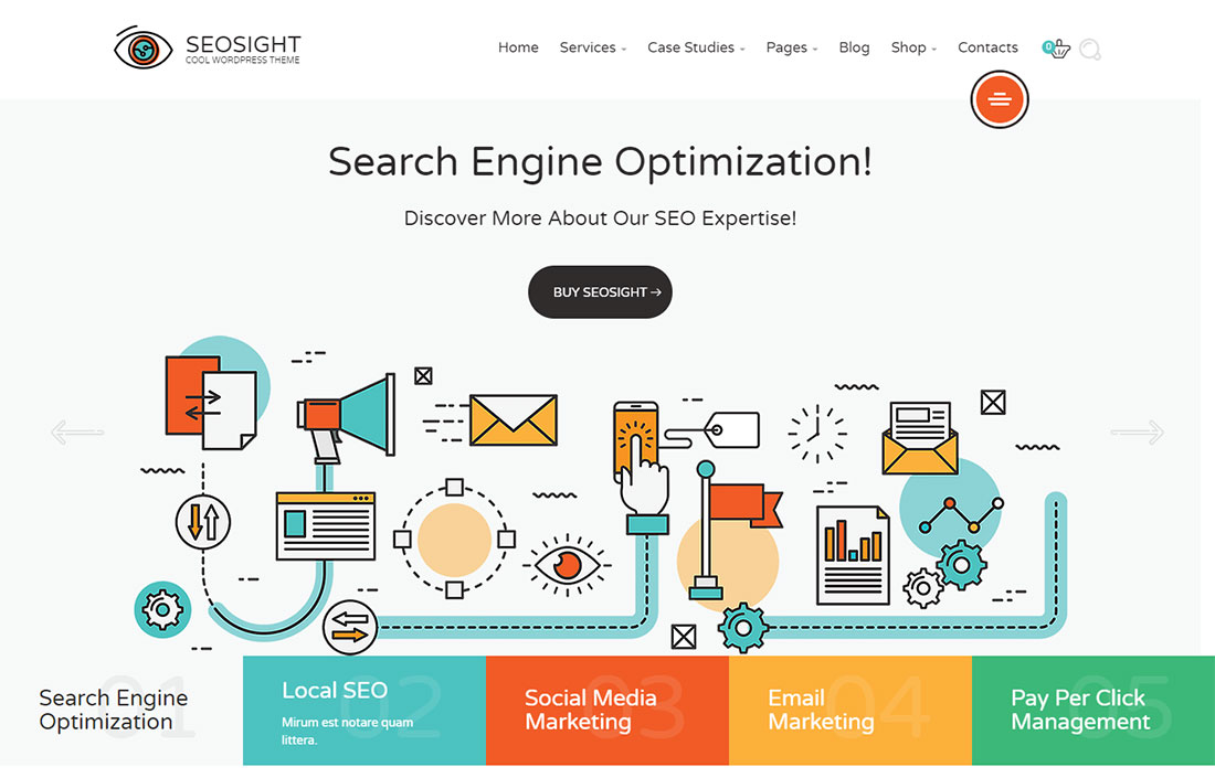 Motyw WordPress agencji seo seosight