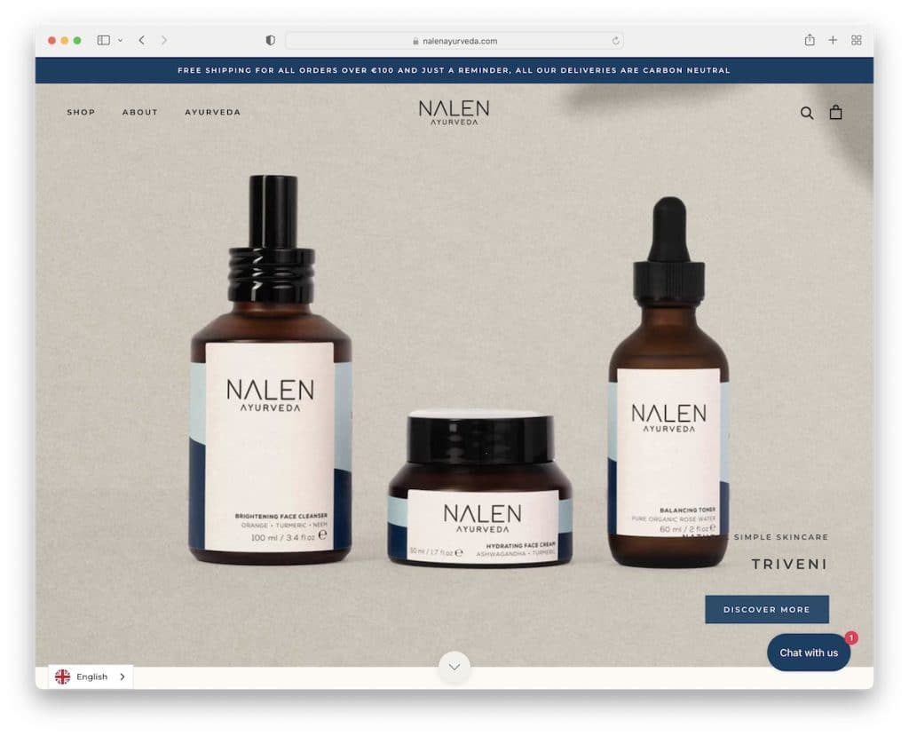 Nalen Ayurveda Website für kleine Unternehmen