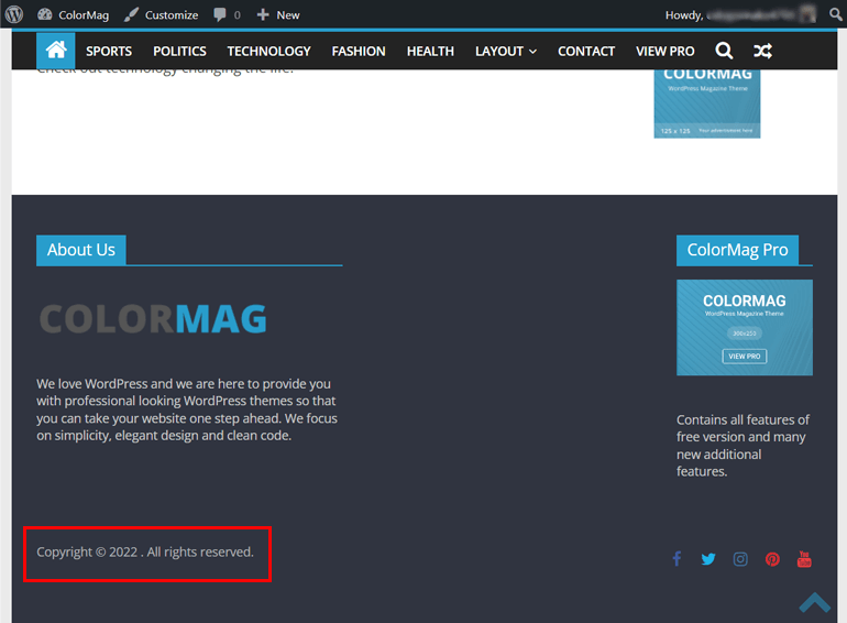 Cum să eliminați numele temei de pe site-ul WordPress