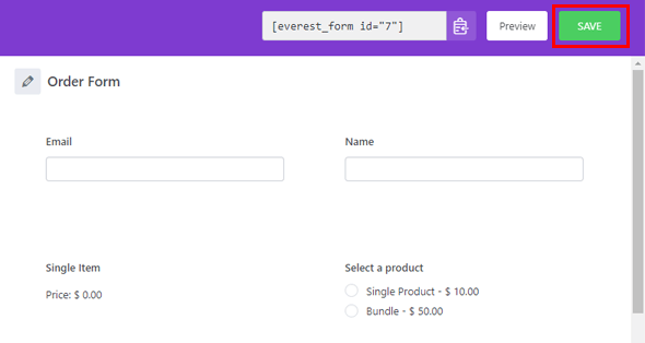 Simpan Formulir Cara Membuat Formulir Pemesanan di WordPress