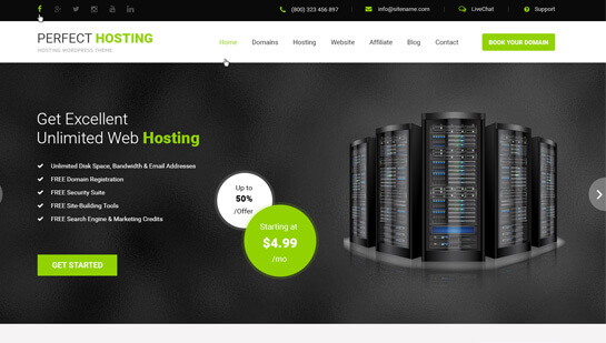 hosting del tema WordPress