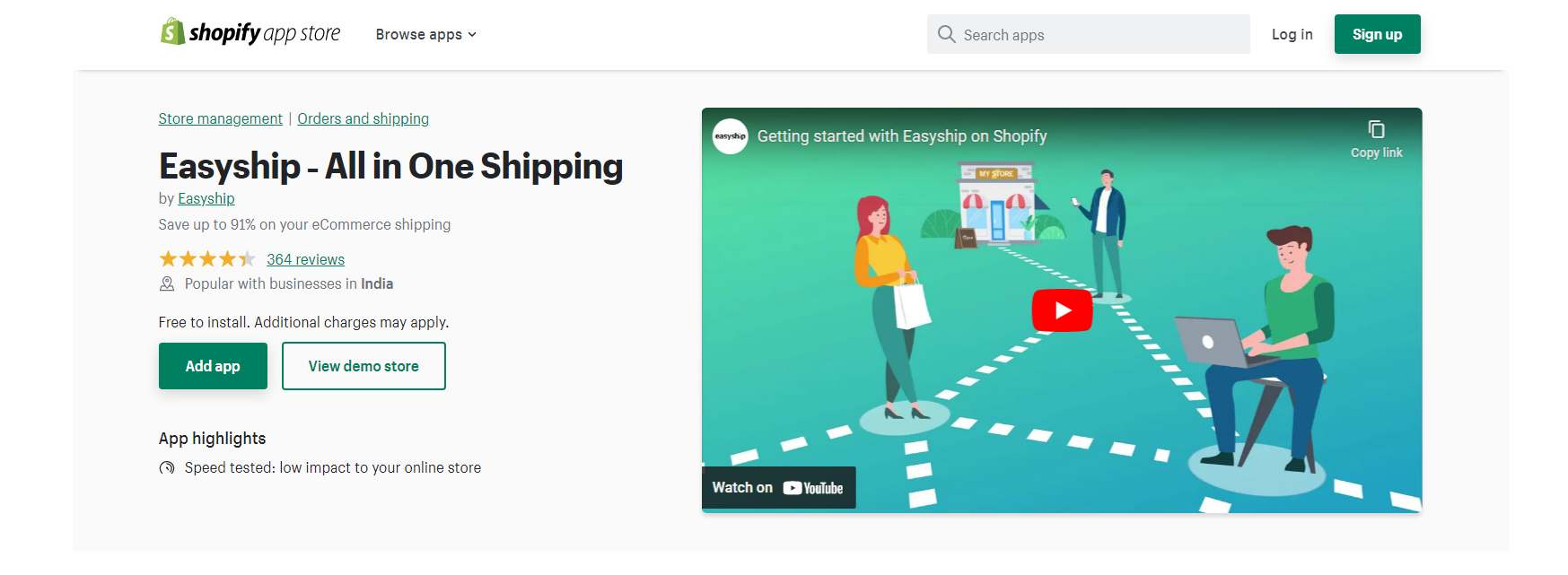 Easyship - Shopify تطبيقات الشحن