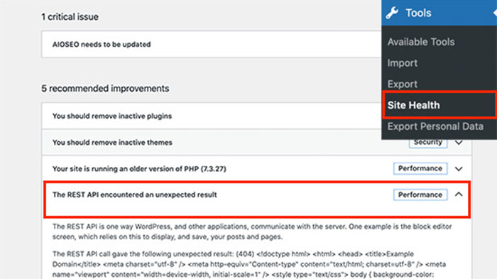 Problema da API Rest no WordPress