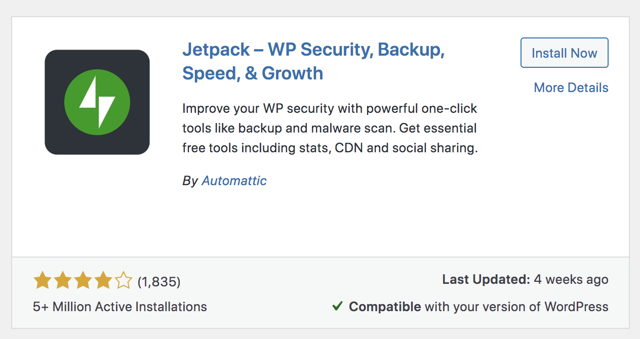 Jetpack-Plugin im WordPress-Repository