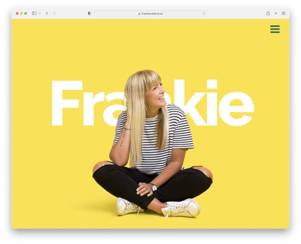 Site Web d'une page de Frankie Ratford