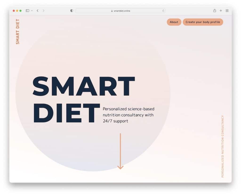 diet pintar satu halaman situs web