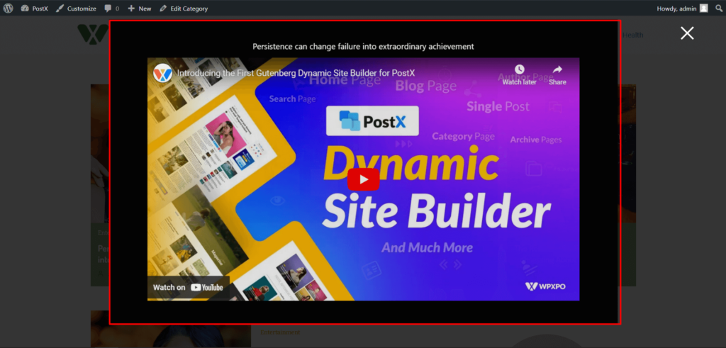 PostX Featured Video Popup