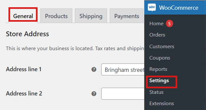 Buka Pengaturan WooCommerce dan pilih Umum