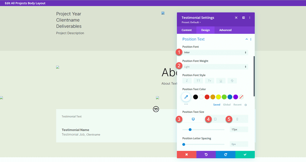 محفظة مطابقة Divi وخط موقف المشاريع