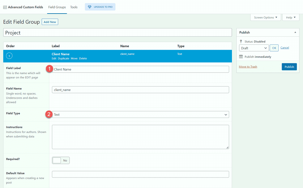 Divi Matching Portfolio i projekty Dodaj pole