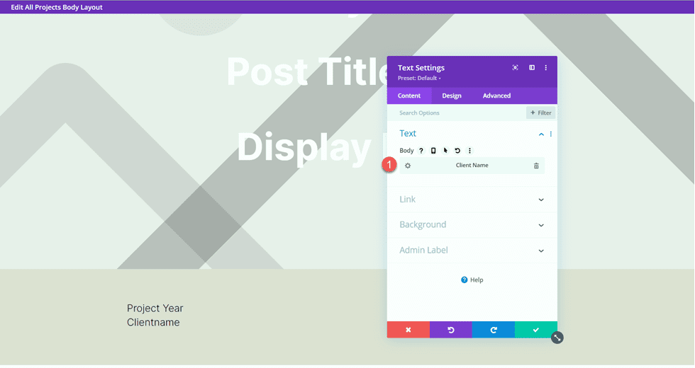 Divi 匹配投资组合和项目客户名称