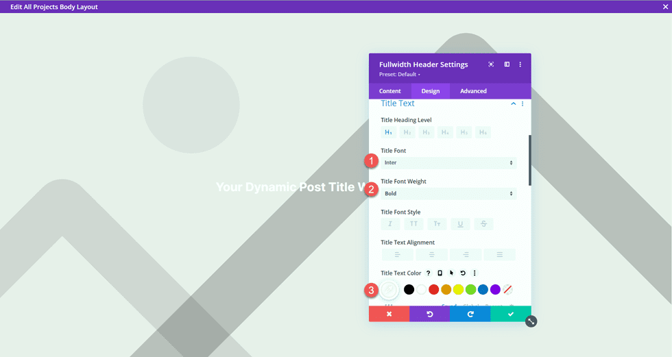 Divi 匹配投资组合和项目标题字体