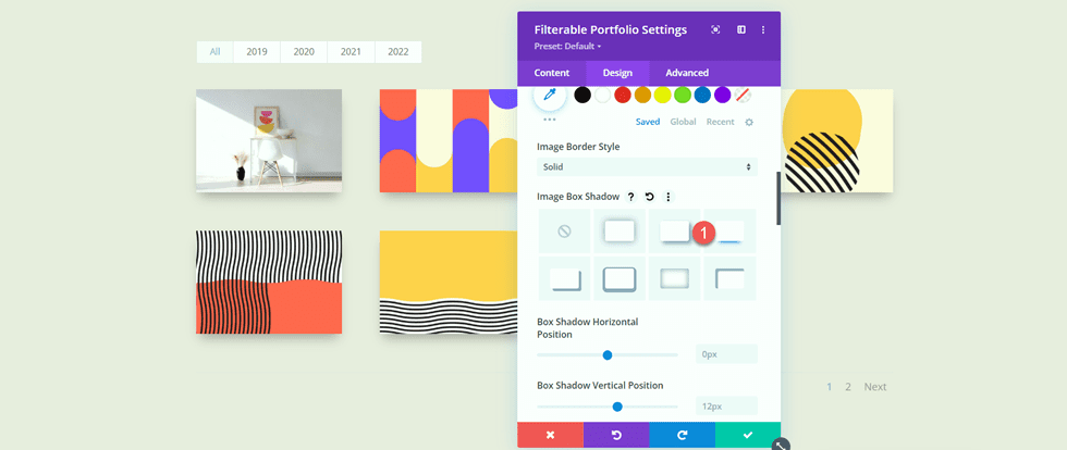 Divi Matching Portfolio i Projects Box Shadow