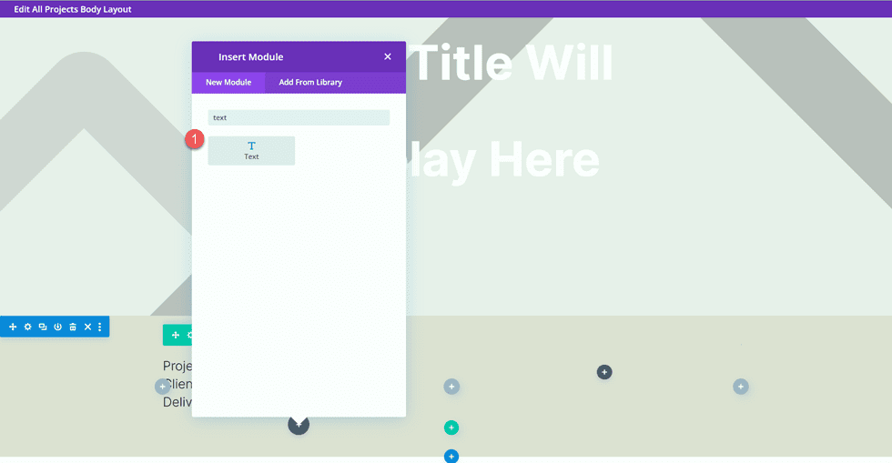 Divi Matching Portfolio e Progetti Inserisci modulo di testo