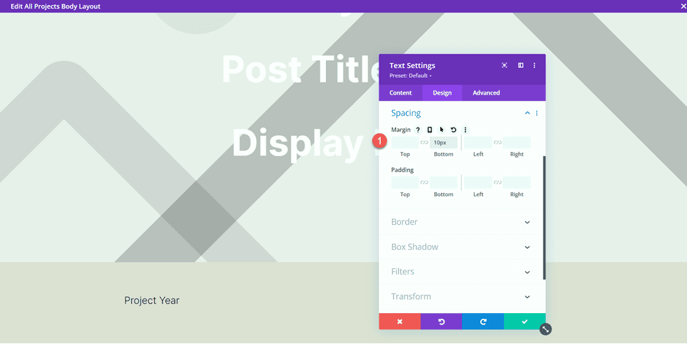 Divi Matching Portfolio и Projects Margin Bottom