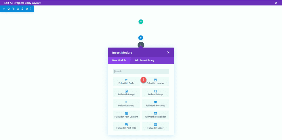 Moduł Divi Matching Portfolio i Projects FW Header