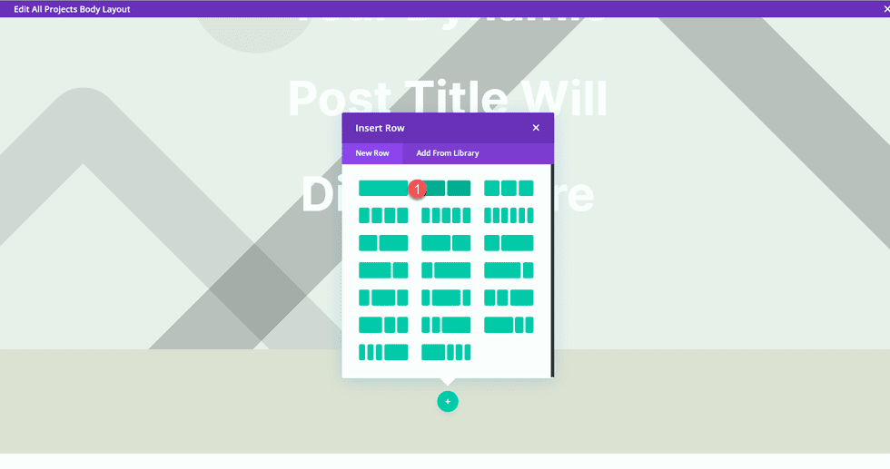 حافظة مطابقة Divi وتخطيط صف المشاريع