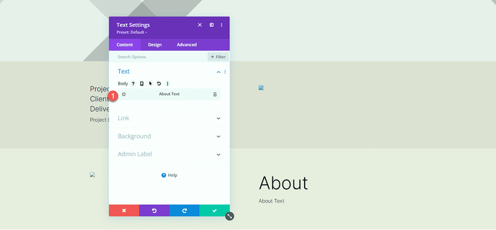 Divi Matching Portfolio และโครงการเกี่ยวกับข้อความ