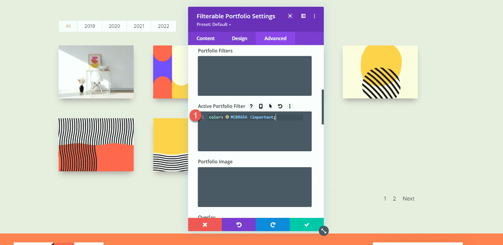 محفظة مطابقة Divi ومشاريع CSS المخصصة