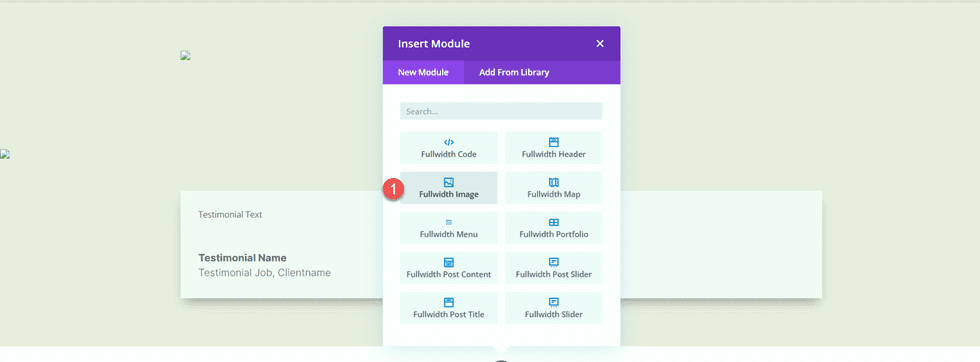 Divi 매칭 포트폴리오 및 프로젝트 전폭 이미지 모듈